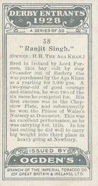 1928 Ogden's Derby Entrants #38 Ranjit Singh Back